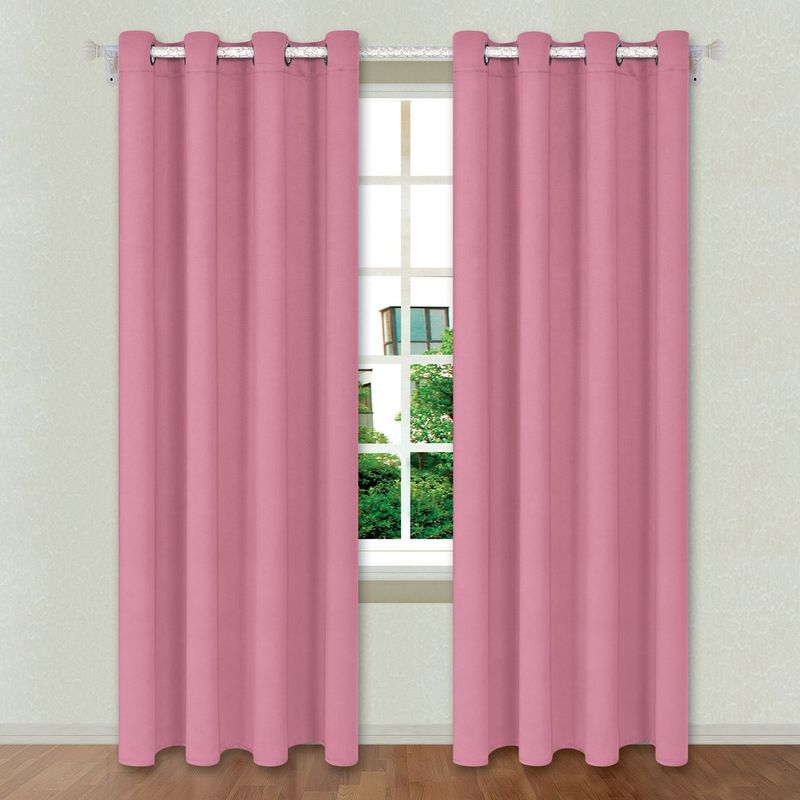 Casa si Gradina - Textile si covoare - Perdele si draperii - Draperii - Draperie Poliester Model Decorativ Roz Dimensiune 140x260cm cu Inele - Infinity.ro