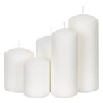 Casa si Gradina - Decoratiuni - Aromaterapie si lumanari - Lumanari si candele - Set Lumanari Decorative Albe, 5 bucati, Dimensiuni Variate - Infinity.ro