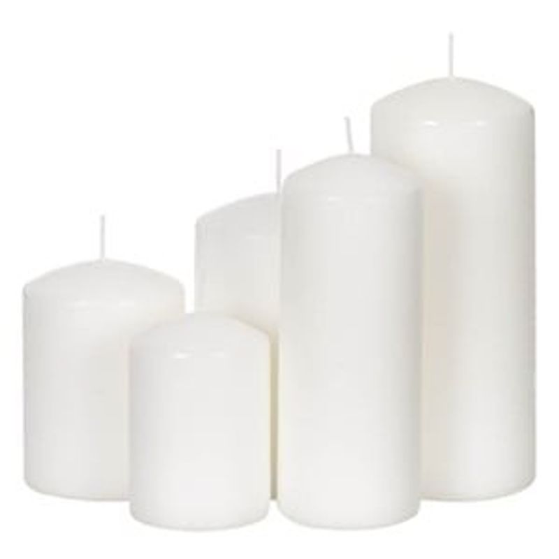 Casa si Gradina - Decoratiuni - Aromaterapie si lumanari - Lumanari si candele - Set Lumanari Decorative Albe, 5 bucati, Dimensiuni Variate - Infinity.ro