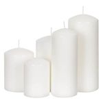 Casa si Gradina - Decoratiuni - Aromaterapie si lumanari - Lumanari si candele - Set Lumanari Decorative Albe, 5 bucati, Dimensiuni Variate - Infinity.ro