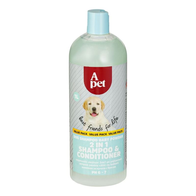 Petshop - Ingrijire si Igiena - Produse uz extern - Sampon si balsam animale - Sampon cu balsam pentru caini, 2 in 1, cu aroma de pudra, 1L - Infinity.ro