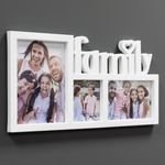 Casa si Gradina - Decoratiuni - Obiecte decorative - Accesorii decorative - Rama foto decorativa 3D alba pentru 3 poze, 40x20 cm, MDF - Infinity.ro