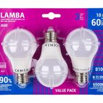 Casa si Gradina - Corpuri si surse de iluminat - Becuri si tuburi neon - Becuri - Set 3 Becuri LED E27, 7.3W, Lumina Alba de Zi, 6500K, A60 - Infinity.ro