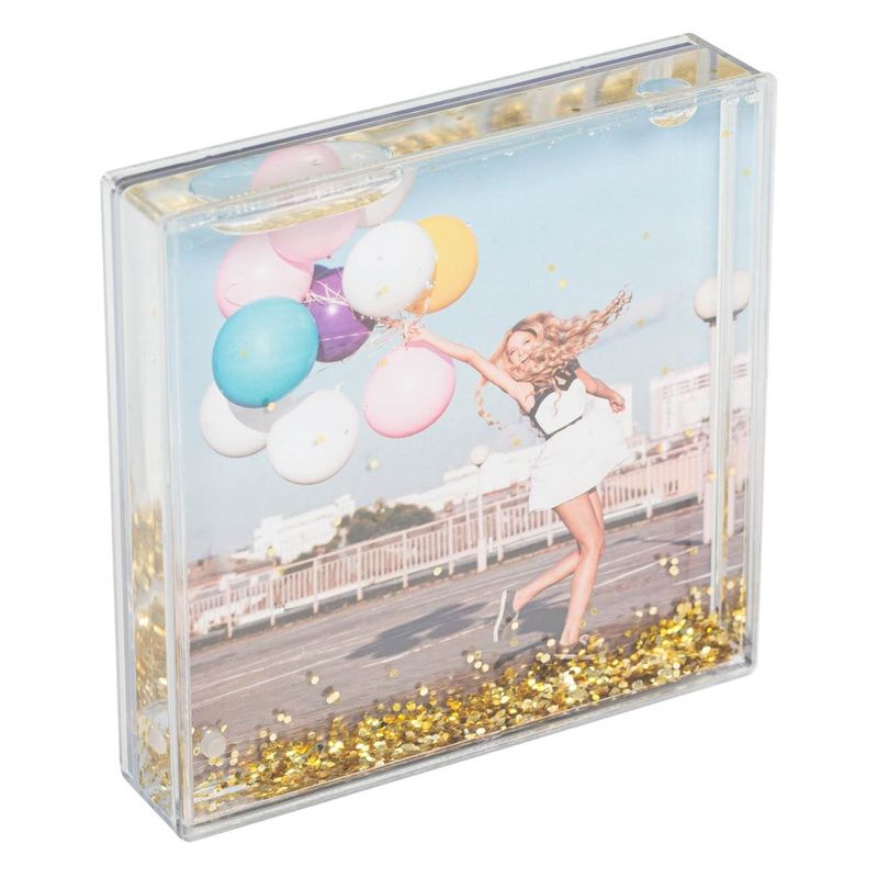 Casa si Gradina - Decoratiuni - Obiecte decorative - Accesorii decorative - Rama foto decorativa cu glitter, 10x10 cm, transparenta - Infinity.ro