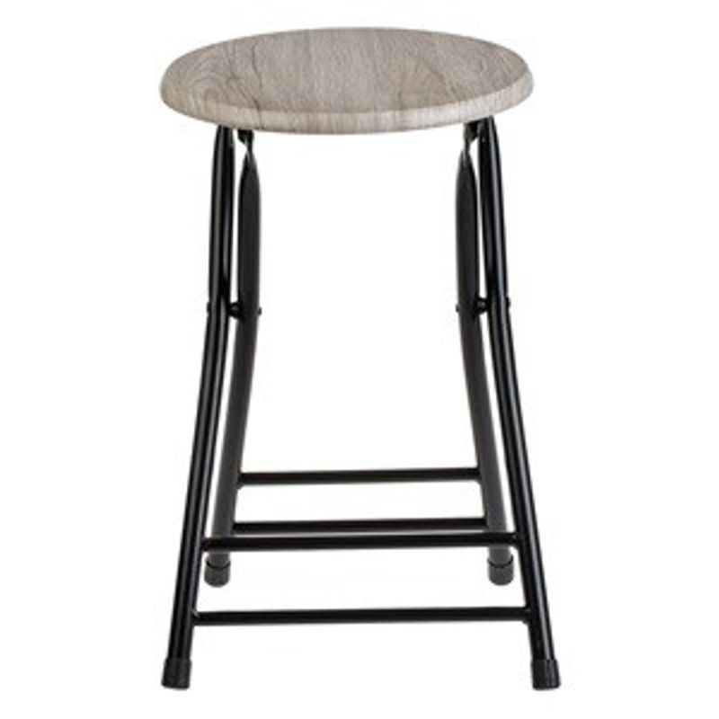 Casa si Gradina - Mobilier - Scaune si fotolii - Tabureti - Taburet pliabil din metal si lemn MDF, Maro, 30x47cm - Infinity.ro