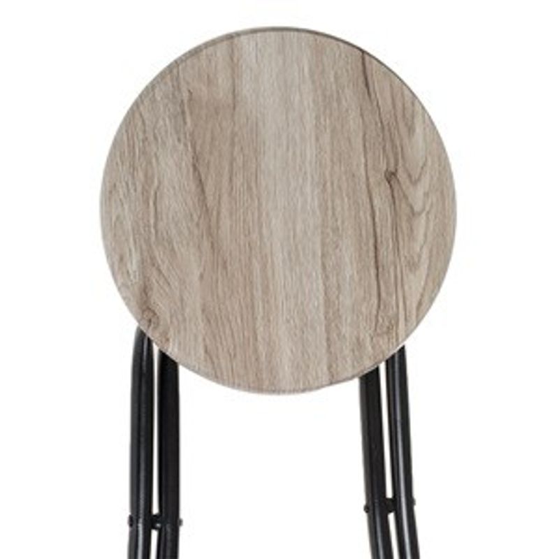 Casa si Gradina - Mobilier - Scaune si fotolii - Tabureti - Taburet pliabil din metal si lemn MDF, Maro, 30x47cm - Infinity.ro