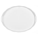 Casa si Gradina - Bucatarie si vesela - Ustensile bucatarie - Tavi servire - Tava de servire ovala cu model dantela, alba, 50x37 cm - Infinity.ro