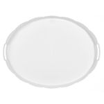 Casa si Gradina - Bucatarie si vesela - Ustensile bucatarie - Tavi servire - Tava de servire ovala cu model dantela, alba, 50x37 cm - Infinity.ro
