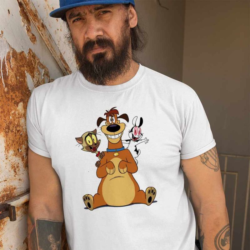 Fashion, accesorii si bijuterii - Barbati - Imbracaminte - Tricouri si bluze barbati - Tricou Barbati Draculas Vampirul Iepuras Harold Chester, alb, marime M - Infinity.ro
