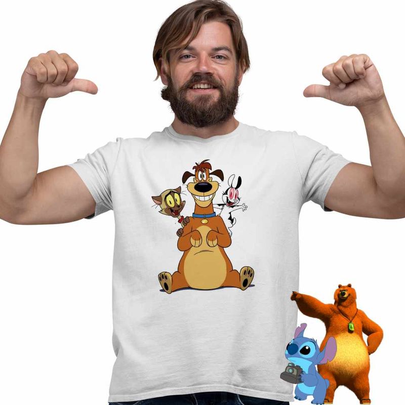 Fashion, accesorii si bijuterii - Barbati - Imbracaminte - Tricouri si bluze barbati - Tricou Barbati Draculas Vampirul Iepuras Harold Chester, alb, marime M - Infinity.ro