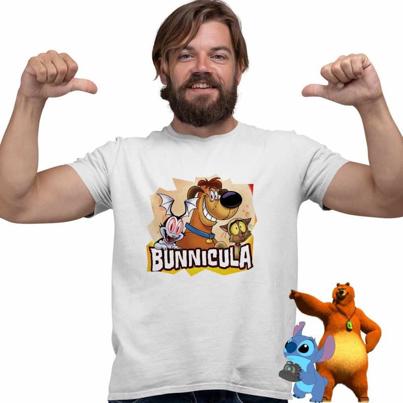 Fashion, accesorii si bijuterii - Barbati - Imbracaminte - Tricouri si bluze barbati - Tricou Barbati Bunnicula Draculas Vampirul Iepuras, alb, marime M - Infinity.ro