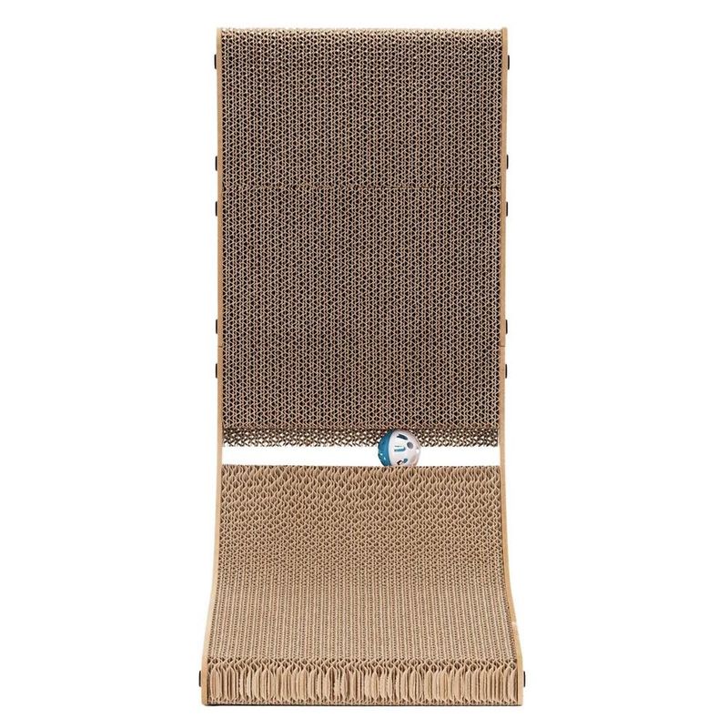 Petshop - Accesorii petshop - Jucarii animale - Ansambluri de joaca - Ansamblu de zgariat pentru pisici cu bila si catnip, 25x40x50 cm, maro - Infinity.ro