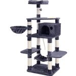 Petshop - Accesorii petshop - Jucarii animale - Ansambluri de joaca - Ansamblu de joaca pentru pisici, tip copac, cu culcus si ascunzatoare, 90x50x164cm, gri antracit - Infinity.ro