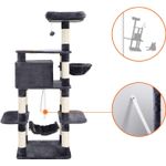 Petshop - Accesorii petshop - Jucarii animale - Ansambluri de joaca - Ansamblu de joaca pentru pisici, tip copac, cu culcus si ascunzatoare, 90x50x164cm, gri antracit - Infinity.ro