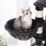Petshop - Accesorii petshop - Jucarii animale - Ansambluri de joaca - Ansamblu de joaca pentru pisici, tip copac, cu culcus si ascunzatoare, 90x50x164cm, gri antracit - Infinity.ro