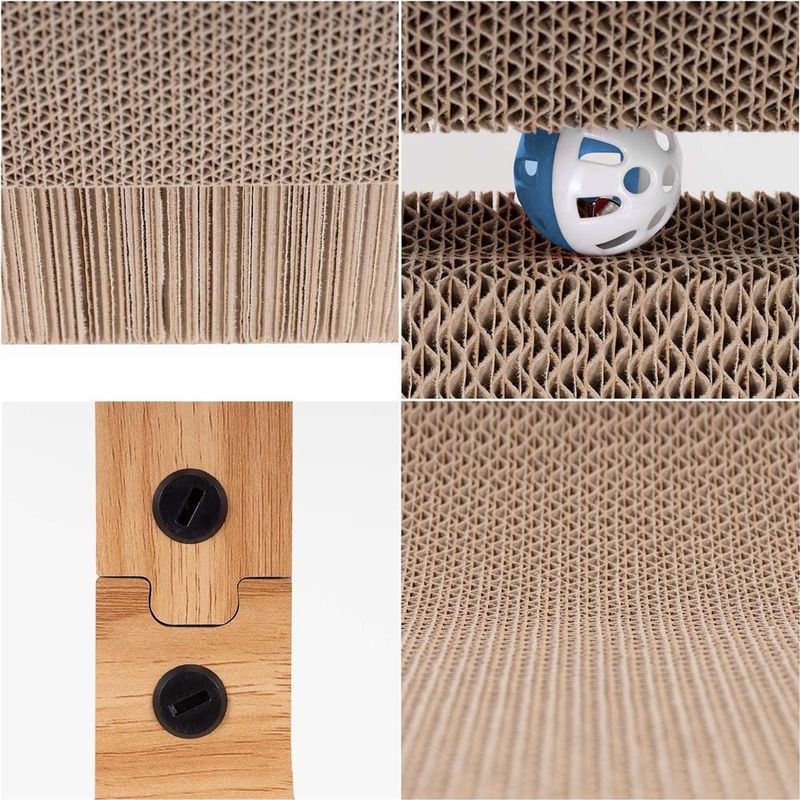 Petshop - Accesorii petshop - Jucarii animale - Ansambluri de joaca - Ansamblu de zgariat pentru pisici cu bila si catnip, 25x40x50 cm, maro - Infinity.ro