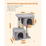 Petshop - Accesorii petshop - Jucarii animale - Ansambluri de joaca - Ansamblu de joaca pisici, tip copac, culcus, 2 ascunzatoare, 68x48x101 cm, gri - Infinity.ro