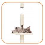 Petshop - Accesorii petshop - Jucarii animale - Ansambluri de joaca - Ansamblu de joaca pentru pisici, tip stalp de catarat pana la tavan, inaltime reglabila, 240 - 265 cm, bej - Infinity.ro