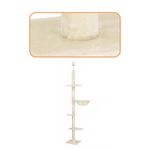 Petshop - Accesorii petshop - Jucarii animale - Ansambluri de joaca - Ansamblu de joaca pentru pisici, tip stalp de catarat pana la tavan, inaltime reglabila, 240 - 265 cm, bej - Infinity.ro