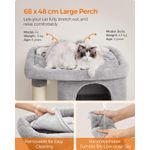 Petshop - Accesorii petshop - Jucarii animale - Ansambluri de joaca - Ansamblu de joaca pisici, tip copac, culcus, 2 ascunzatoare, 68x48x101 cm, gri - Infinity.ro
