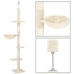 Petshop - Accesorii petshop - Jucarii animale - Ansambluri de joaca - Ansamblu de joaca pentru pisici, tip stalp de catarat pana la tavan, inaltime reglabila, 240 - 265 cm, bej - Infinity.ro