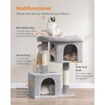 Petshop - Accesorii petshop - Jucarii animale - Ansambluri de joaca - Ansamblu de joaca pisici, tip copac, culcus, 2 ascunzatoare, 68x48x101 cm, gri - Infinity.ro