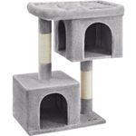 Petshop - Accesorii petshop - Jucarii animale - Ansambluri de joaca - Ansamblu de joaca pisici, tip copac, culcus, 2 ascunzatoare, 68x48x101 cm, gri - Infinity.ro