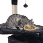 Petshop - Accesorii petshop - Jucarii animale - Ansambluri de joaca - Ansamblu de joaca pentru pisici, tip copac, cu culcus si ascunzatoare, 90x50x164cm, gri antracit - Infinity.ro