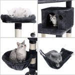 Petshop - Accesorii petshop - Jucarii animale - Ansambluri de joaca - Ansamblu de joaca pentru pisici, tip copac, cu culcus si ascunzatoare, 90x50x164cm, gri antracit - Infinity.ro