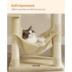 Petshop - Accesorii petshop - Jucarii animale - Ansambluri de joaca - Ansamblu joaca pentru pisici cu 2 platforme, pestera, hamac si stalpi sisal, 55x45x143 cm, bej - Infinity.ro
