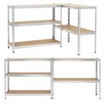 Casa si Gradina - Constructii - Depozitare, transport si protectie - Rafturi, fisete si vestiare - Raft metalic de depozitare cu 5 polite reglabile MDF, structura zincata, capacitate 1000 kg, 120x45x205 cm, gri - Infinity.ro