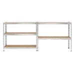 Casa si Gradina - Constructii - Depozitare, transport si protectie - Rafturi, fisete si vestiare - Raft metalic de depozitare cu 5 polite reglabile MDF, structura zincata, capacitate 1000 kg, 120x45x205 cm, gri - Infinity.ro