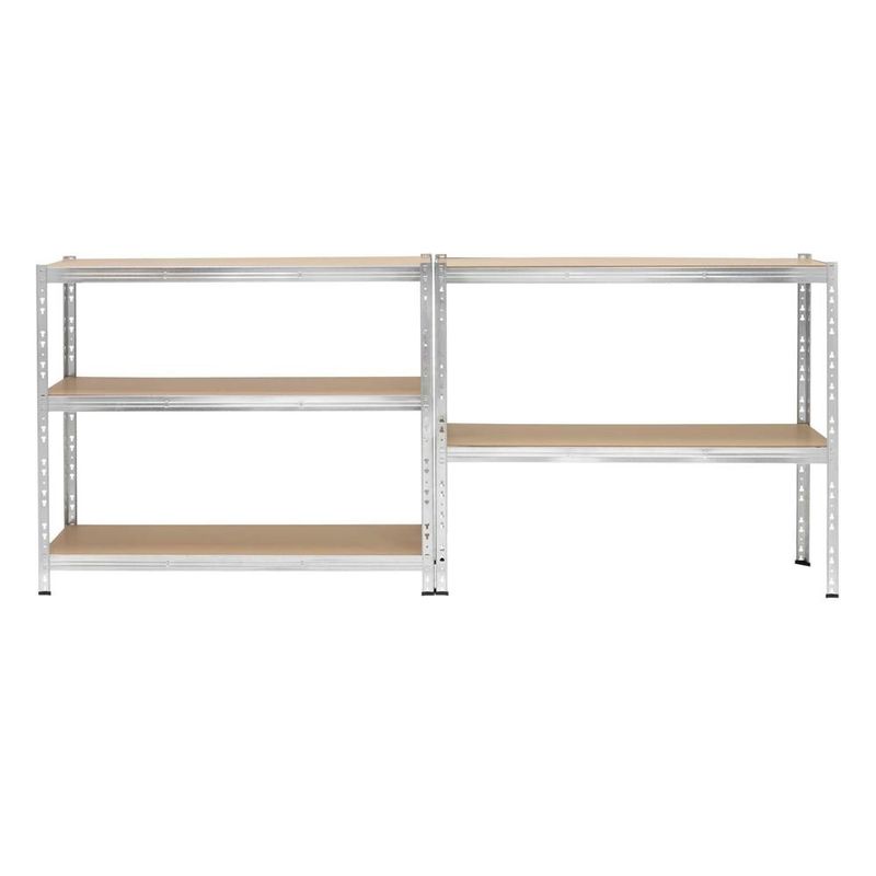 Casa si Gradina - Constructii - Depozitare, transport si protectie - Rafturi, fisete si vestiare - Raft metalic de depozitare cu 5 polite reglabile MDF, structura zincata, capacitate 1000 kg, 120x45x205 cm, gri - Infinity.ro