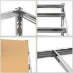Casa si Gradina - Constructii - Depozitare, transport si protectie - Rafturi, fisete si vestiare - Raft metalic de depozitare cu 5 polite reglabile MDF, structura zincata, capacitate 1000 kg, 120x45x205 cm, gri - Infinity.ro