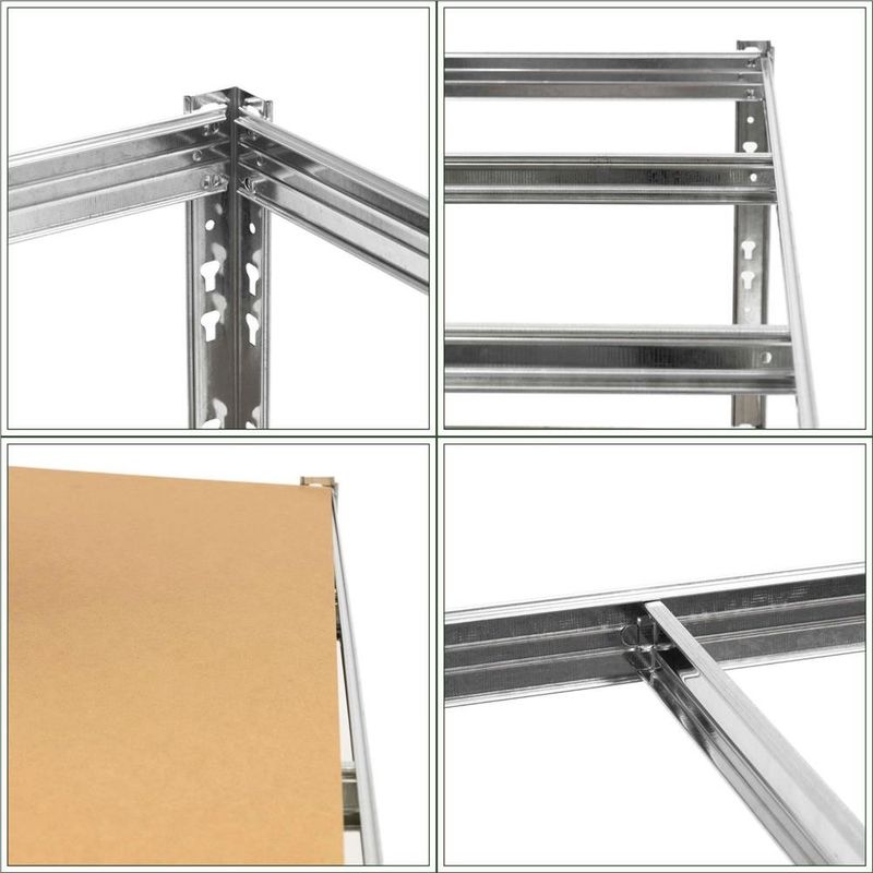 Casa si Gradina - Constructii - Depozitare, transport si protectie - Rafturi, fisete si vestiare - Raft metalic de depozitare cu 5 polite reglabile MDF, structura zincata, capacitate 1000 kg, 120x45x205 cm, gri - Infinity.ro