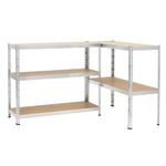 Casa si Gradina - Constructii - Depozitare, transport si protectie - Rafturi, fisete si vestiare - Raft metalic de depozitare cu 5 polite reglabile MDF, structura zincata, capacitate 1000 kg, 120x45x205 cm, gri - Infinity.ro