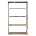 Casa si Gradina - Constructii - Depozitare, transport si protectie - Rafturi, fisete si vestiare - Raft metalic de depozitare cu 5 polite reglabile MDF, structura zincata, capacitate 1000 kg, 120x45x205 cm, gri - Infinity.ro