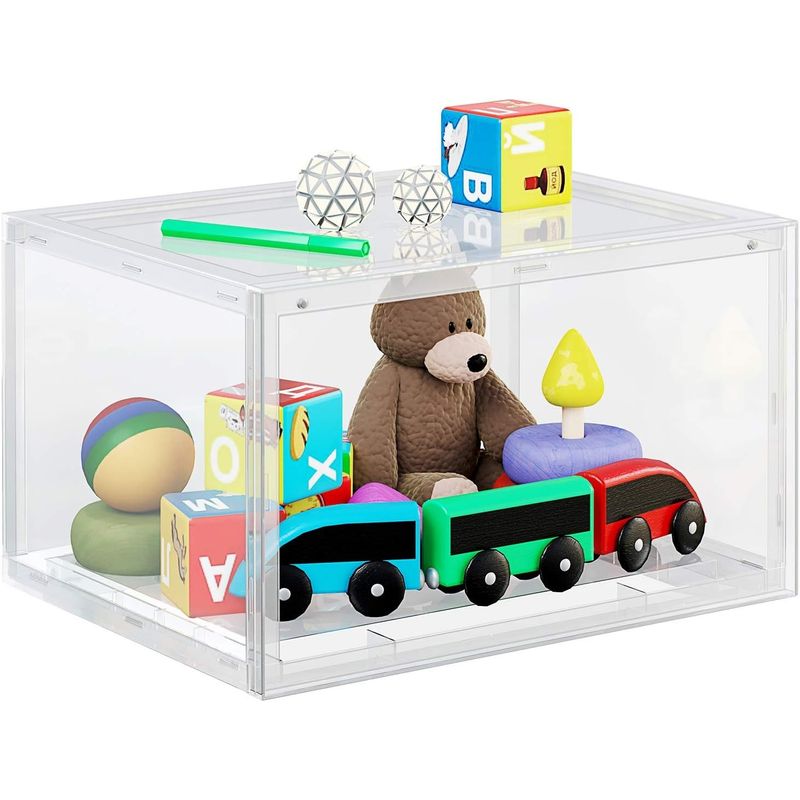 Casa si Gradina - Mobilier - Dulapuri si sifoniere - Dulapuri pantofi - Organizatoare pantofi, transparente cu usa frontala, stivuibile, PVC, 3 cutii x 36x28x22 cm, transparent - Infinity.ro