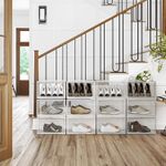 Casa si Gradina - Mobilier - Dulapuri si sifoniere - Dulapuri pantofi - Organizatoare pantofi, transparente cu usa frontala, stivuibile, PVC, 3 cutii x 36x28x22 cm, transparent - Infinity.ro