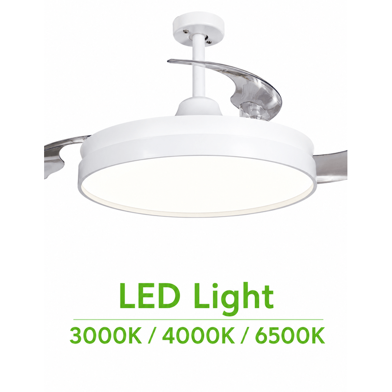Electronice si Electrocasnice - Climatizare si sisteme de incalzire - Aparate racire aer - Ventilatoare - Ventilator de tavan cu iluminare LED HAEGER BRIGHT WOOD, Diametru 107 cm,Telecomanda, 6 viteze, Timer, 24 W, Silentios - Infinity.ro