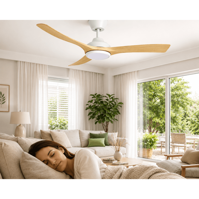 Electronice si Electrocasnice - Climatizare si sisteme de incalzire - Aparate racire aer - Ventilatoare - Ventilator de tavan cu iluminare LED HAEGER NATURE LIGHT PLUS, Diametru 142 cm, Telecomanda, 6 viteze, Timer, 68 W - Infinity.ro