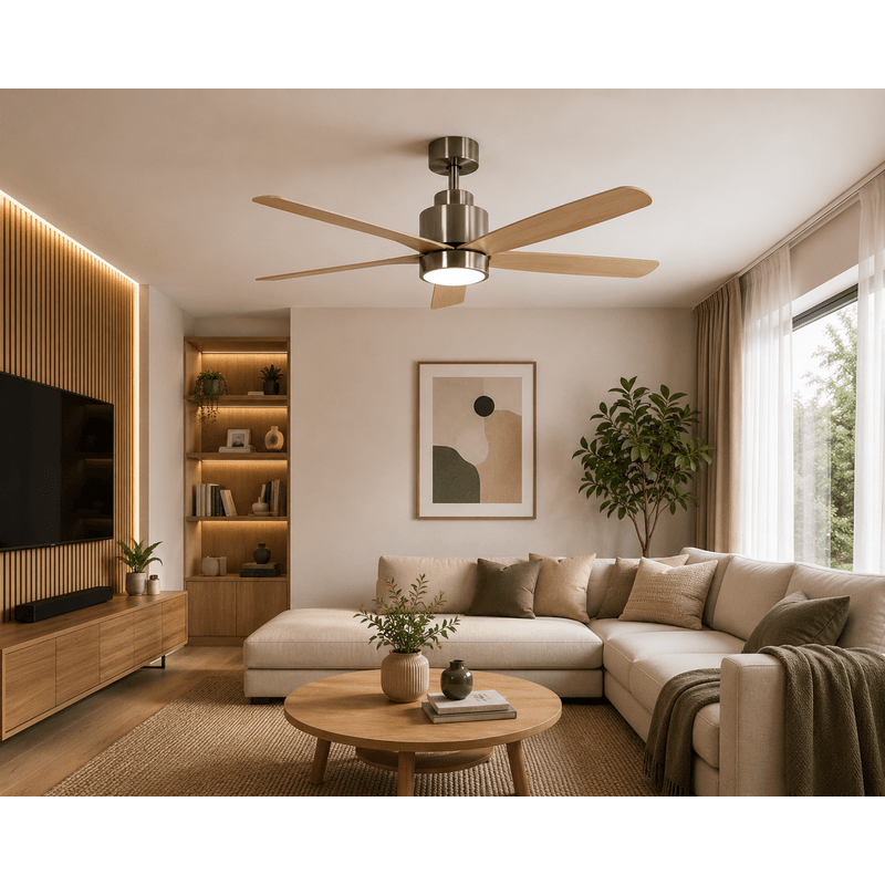 Electronice si Electrocasnice - Climatizare si sisteme de incalzire - Aparate racire aer - Ventilatoare - Ventilator de tavan cu iluminare LED HAEGER HIGH LIGHT, Diametru 135 cm, Telecomanda, 6 viteze, Timer, 64 W, Silentios - Infinity.ro