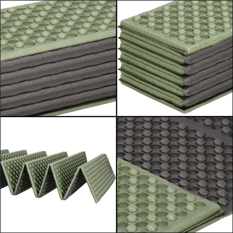 Sport si Outdoor - Camping - Saltele si accesorii pentru somn - Saltele camping - Saltea pliabila pentru camping sau plaja, 182x60 cm, spuma XPE, termoizolanta, pliere armonica, 12 segmente, verde - Infinity.ro