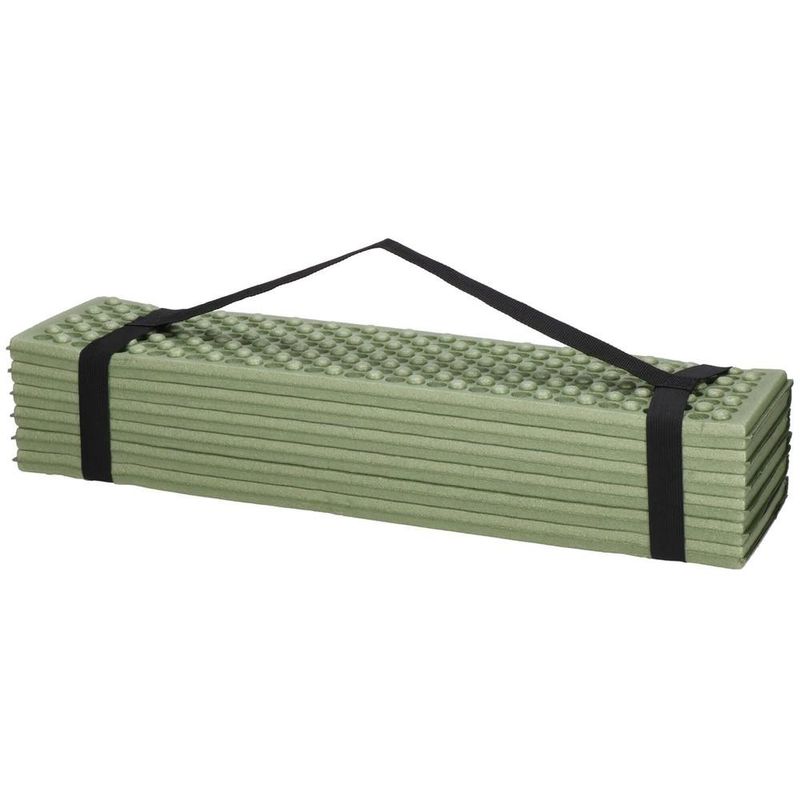 Sport si Outdoor - Camping - Saltele si accesorii pentru somn - Saltele camping - Saltea pliabila pentru camping sau plaja, 182x60 cm, spuma XPE, termoizolanta, pliere armonica, 12 segmente, verde - Infinity.ro
