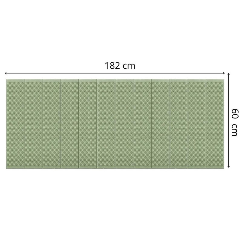 Sport si Outdoor - Camping - Saltele si accesorii pentru somn - Saltele camping - Saltea pliabila pentru camping sau plaja, 182x60 cm, spuma XPE, termoizolanta, pliere armonica, 12 segmente, verde - Infinity.ro