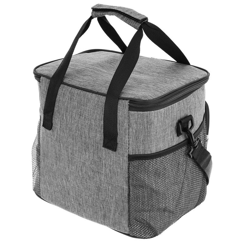 Sport si Outdoor - Camping - Bucatarie de camping - Cutii si genti frigorifice - Geanta termica 28L, cu curea ajustabila si 3 buzunare, 37x29x29 cm, gri - Infinity.ro