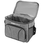 Sport si Outdoor - Camping - Bucatarie de camping - Cutii si genti frigorifice - Geanta termica 18L cu buzunare laterale, strat termoizolant PEVA si curea reglabila, 33x21x26 cm, gri - Infinity.ro