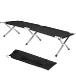 Sport si Outdoor - Camping - Saltele si accesorii pentru somn - Accesorii pentru somn camping - Pat pliant camping structura metalica cu husa transport, pliabil compact, max 150 kg, 190x74x42 cm, negru - Infinity.ro