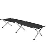 Sport si Outdoor - Camping - Saltele si accesorii pentru somn - Accesorii pentru somn camping - Pat pliant camping structura metalica cu husa transport, pliabil compact, max 150 kg, 190x74x42 cm, negru - Infinity.ro