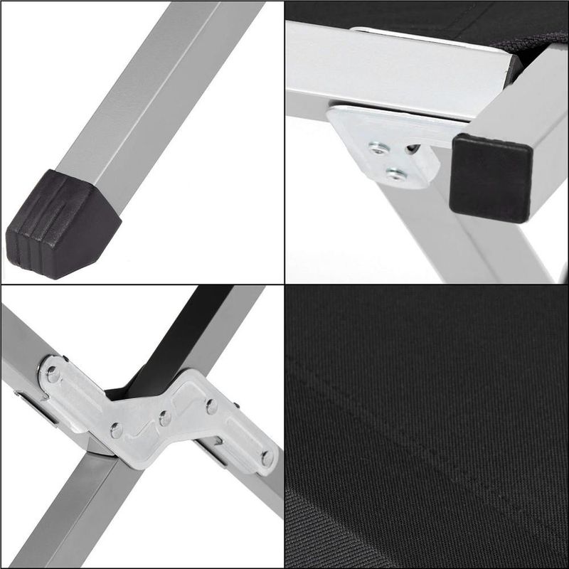 Sport si Outdoor - Camping - Saltele si accesorii pentru somn - Accesorii pentru somn camping - Pat pliant camping structura metalica cu husa transport, pliabil compact, max 150 kg, 190x74x42 cm, negru - Infinity.ro
